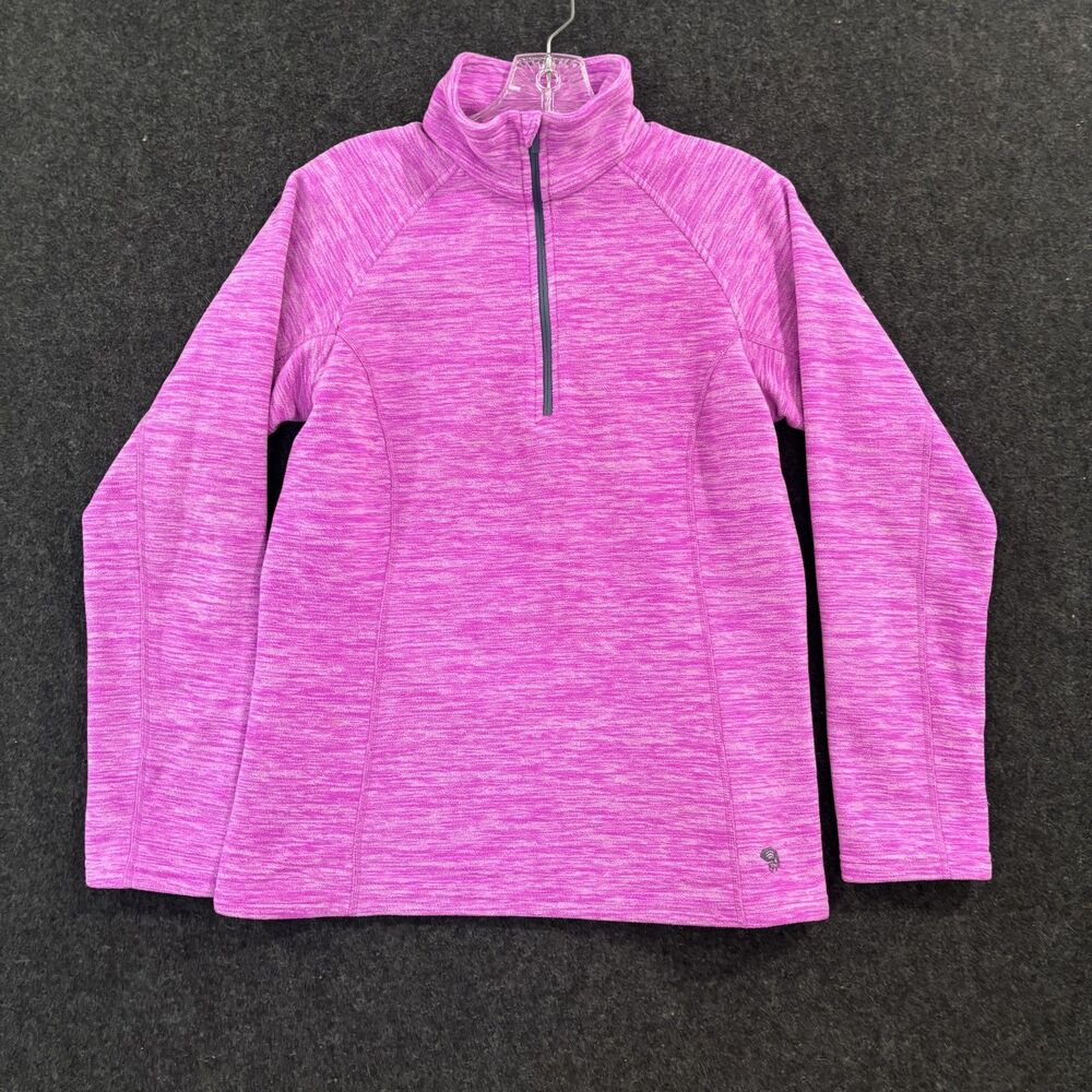 Mountain Hardwear Pullover Women's Medium Pink Fleece Jacket Half 1/2 Zip Hiking